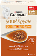 Nassfutter Katze mit Huhn, Rind & Truthahn, Soup Royale, Multipack (6x45 g) Purina Gourmet