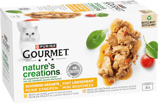 Nassfutter Katze mit Huhn & Truthahn, nature's creations, Multipack (4x85 g) Purina Gourmet