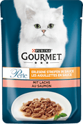 Nassfutter Katze mit Lachs, Perle - erlesene Streifen in Sauce Purina Gourmet