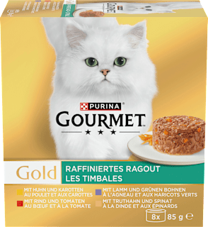 Nassfutter Katze raffiniertes Ragout Multipack (8x85 g) Purina Gourmet