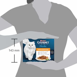 Nassfutter Katze, Truthahn, Ente, Lamm, Thunfisch, Perle - erlesene Streifen in Sauce, Multipack (8x85  g) Purina Gourmet