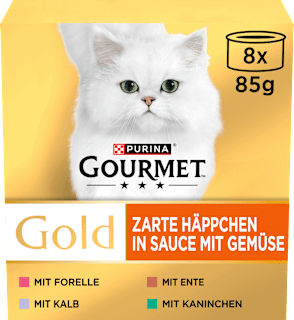 Nassfutter Katze zarte Häppchen in Soße Multipack (8x85 g) Purina Gourmet