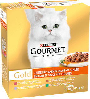 Nassfutter Katze zarte Häppchen in Soße Multipack (8x85 g) Purina Gourmet