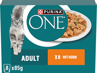 Nassfutter Katze Huhn mit grünen Bohnen, Multipack (8x85 g) PURINA ONE