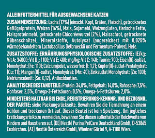 Trockenfutter Katze mit Lachs & Vollkorn Getreide, Adult PURINA ONE