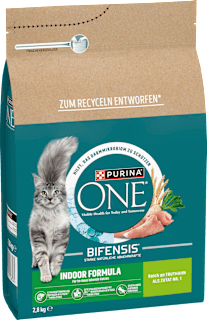 Trockenfutter Katze mit Truthahn & Vollkorn Getreide, Indoor Formula, Adult PURINA ONE