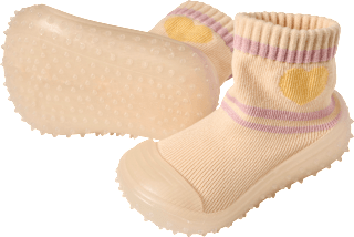 Abenteuer Socken, beige + lila, Gr. 23/24 PUSBLU