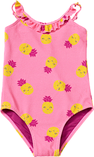 Badeanzug mit Ananas-Muster, rosa, Gr. 110/116 PUSBLU