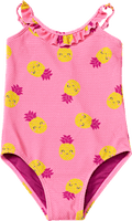 Badeanzug mit Ananas-Muster, rosa, Gr. 110/116 PUSBLU