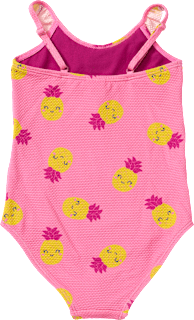 Badeanzug mit Ananas-Muster, rosa, Gr. 110/116 PUSBLU