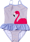 Badeanzug mit Flamingo-Motiv, lila, Gr. 110/116 PUSBLU