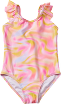 Badeanzug mit Rüschen, rosa, Gr. 134/140 PUSBLU