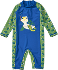 Badeoverall mit Schildkröten-Motiv, blau + grün, Gr. 86/92 PUSBLU