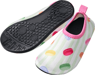 Badeschuhe mit Macaron-Muster, grün & rosa, Gr. 27/28 PUSBLU