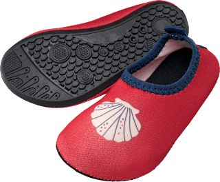 Badeschuhe mit Muschel-Motiv, rot, Gr. 21/22 PUSBLU