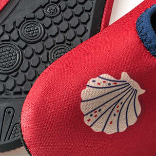 Badeschuhe mit Muschel-Motiv, rot, Gr. 21/22 PUSBLU