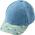 Basecap aus Denim mit Dino-Muster, blau + grün, Gr. 52/53 PUSBLU