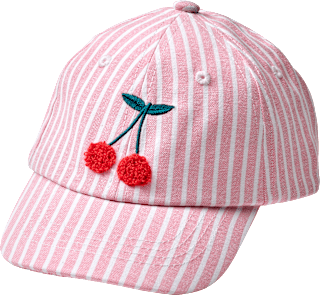 Basecap mit Kirsch-Motiv, rosa & weiß, Gr. 52/53 PUSBLU