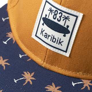Basecap mit Palmen-Muster, orange & blau, Gr. 52/53 PUSBLU