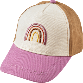 Basecap mit Regenbogen-Applikation, rosa & beige, Gr. 54/55 PUSBLU