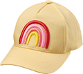 Basecap mit Regenbogen-Bouclé-Applikation, gelb, Gr. 52/53 PUSBLU