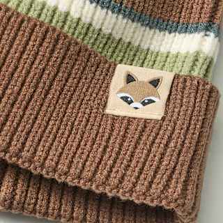 Mütze mit Viskose & Streifen-Muster, grün + braun, Gr. 50/51 PUSBLU
