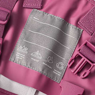 Regenhose mit Trägern, lila, Gr. 98/104 PUSBLU