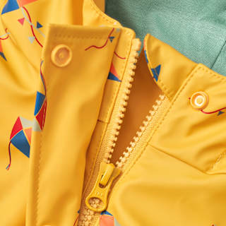 Regenjacke mit Futter & Drachen-Muster, gelb, Gr. 110/116 PUSBLU