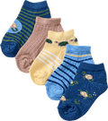 Sneaker Socken mit Schildkröten-Motiv, braun + blau + gelb, Gr. 19/22 PUSBLU