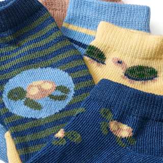 Sneaker Socken mit Schildkröten-Motiv, braun + blau + gelb, Gr. 19/22 PUSBLU