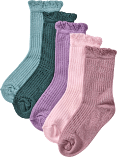 Socken mit Ripp-Struktur, lila + rosa + grün, Gr. 27/29 PUSBLU