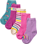 Socken mit Ripp-Struktur und Regenbogen-Muster, lila + blau, Gr. 27/29 PUSBLU