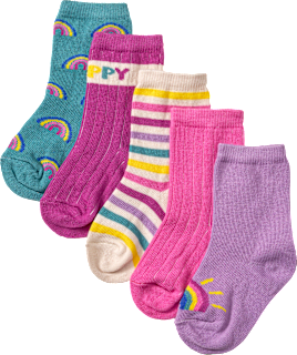 Socken mit Ripp-Struktur und Regenbogen-Muster, lila + blau, Gr. 27/29 PUSBLU
