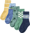 Socken mit Skate-Motiven, grün + blau + gelb, Gr. 27/29 PUSBLU