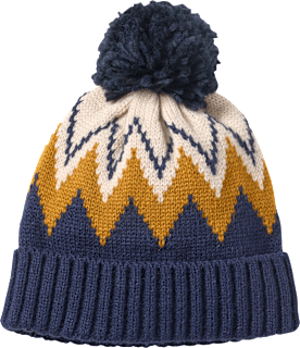 Strickmütze mit Norweger-Muster, blau & weiß, Gr. 48/49 PUSBLU