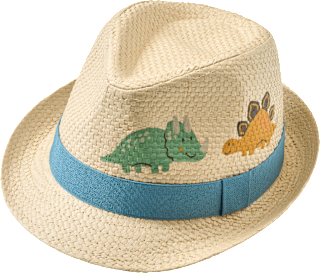 Strohhut mit Dino-Motiv, beige, Gr. 50/51 PUSBLU