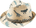 Strohhut mit Dinosaurier-Muster, beige, Gr. 54/55 PUSBLU
