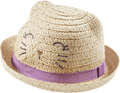 Strohhut mit Katzen-Motiv, beige, Gr. 48/49 PUSBLU