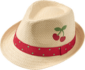 Strohhut mit Kirsch-Motiv, beige, Gr. 52/53 PUSBLU