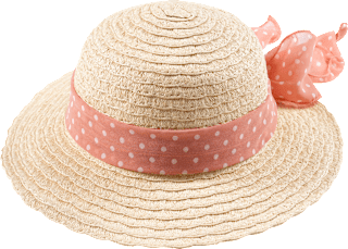 Strohhut mit Punkte-Muster, beige & rosa, Gr. 52/53 PUSBLU