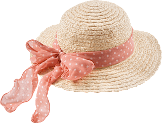 Strohhut mit Punkte-Muster, beige & rosa, Gr. 52/53 PUSBLU