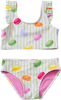 Tankini mit Macaron-Muster, grün & rosa, Gr. 122/128 PUSBLU