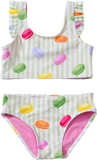 Tankini mit Macaron-Muster, grün & rosa, Gr. 122/128 PUSBLU