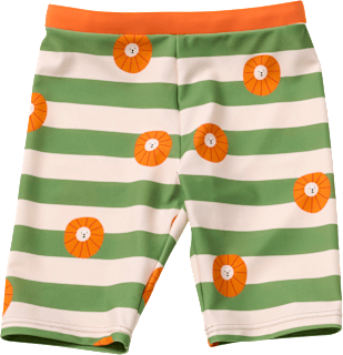 UV Badehose mit Löwen-Muster, grün & orange, Gr. 110/116 PUSBLU