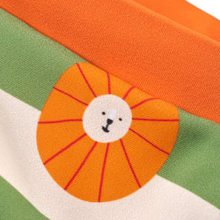UV Badehose mit Löwen-Muster, grün & orange, Gr. 110/116 PUSBLU