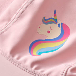 UV Bademütze mit Nackenschutz & Einhorn-Motiv, rosa, Gr. 48/49 PUSBLU