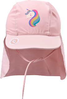 UV Bademütze mit Nackenschutz & Einhorn-Motiv, rosa, Gr. 48/49 PUSBLU