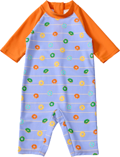 UV Badeoverall mit Donut-Muster, lila & orange, Gr. 86/92 PUSBLU
