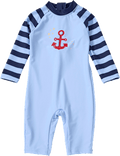 UV Badeoverall mit Streifen-Muster & Anker-Motiv, blau, Gr.  PUSBLU