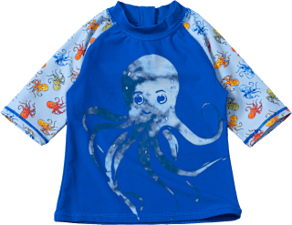 UV Shirt mit Oktopus-Motiv, blau, Gr. 110/116 PUSBLU